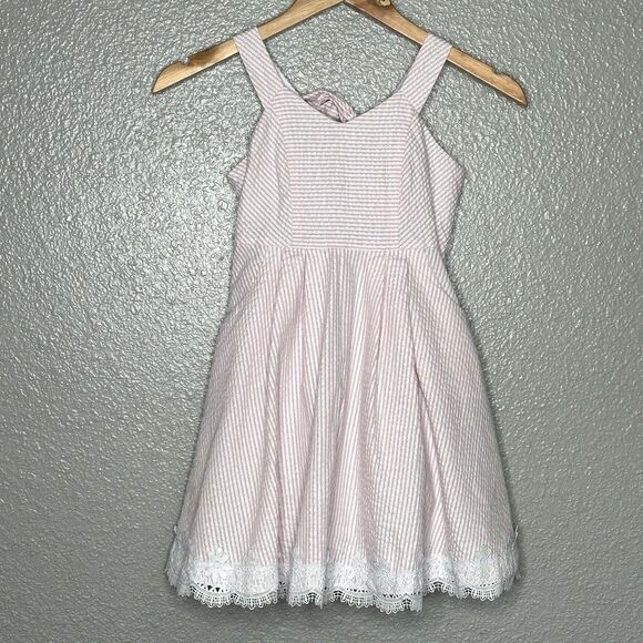 Rare editions Easter Spring Dress Pink White Size 7 - Picture 5 of 11